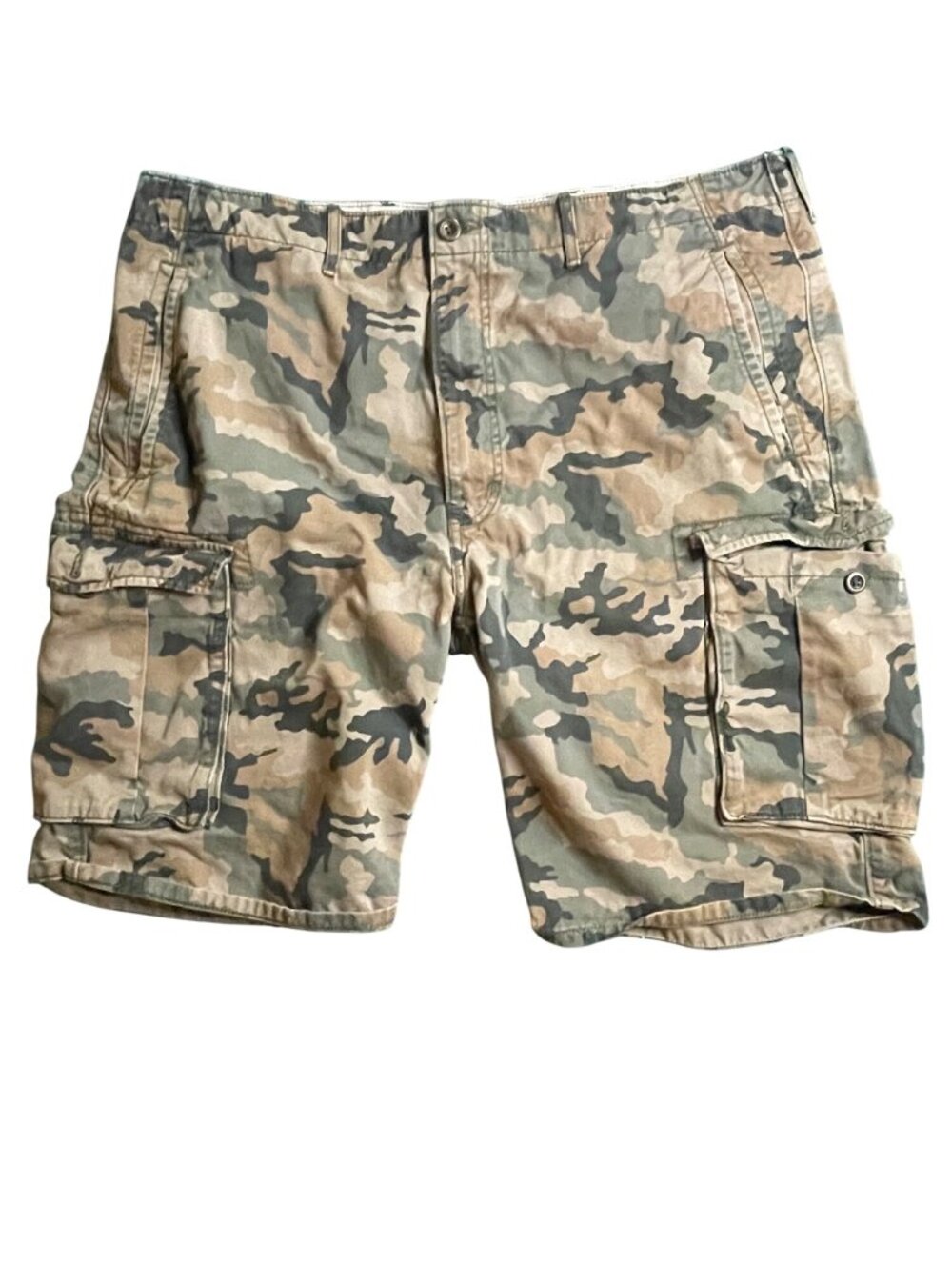 Levis Mens Camo Cargo Shorts With Side Pockets & Button Closures Size 34 Cotton